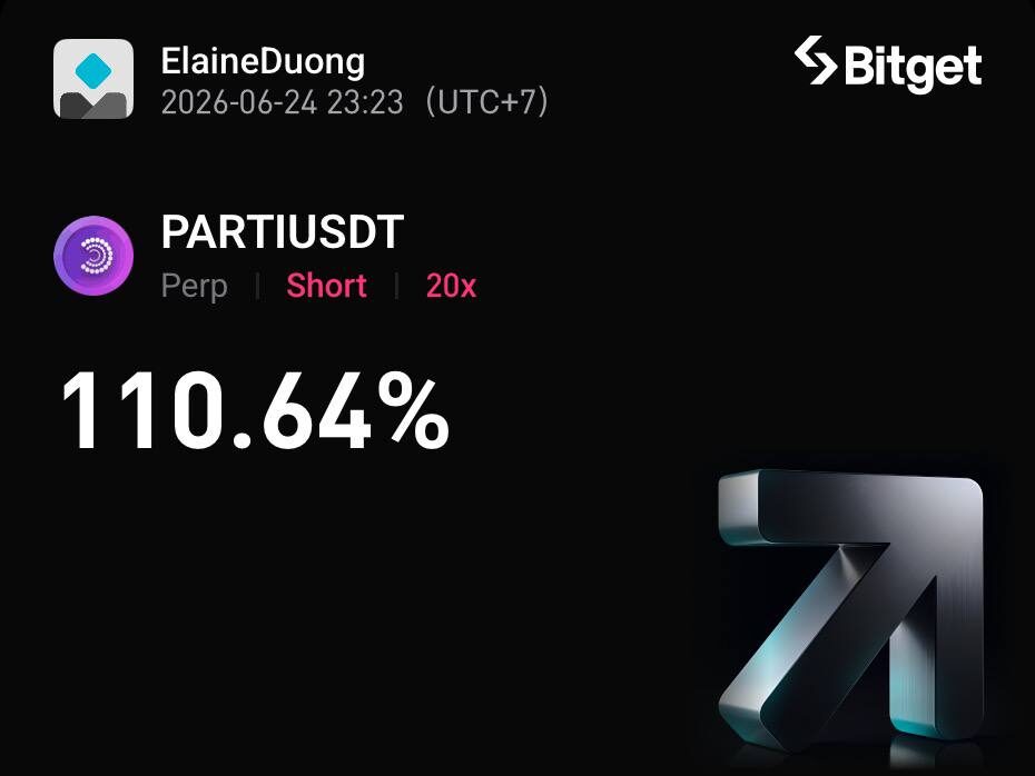 Ảnh chụp màn hình kết quả lệnh trade Short PARTIUSDT trên Bitget